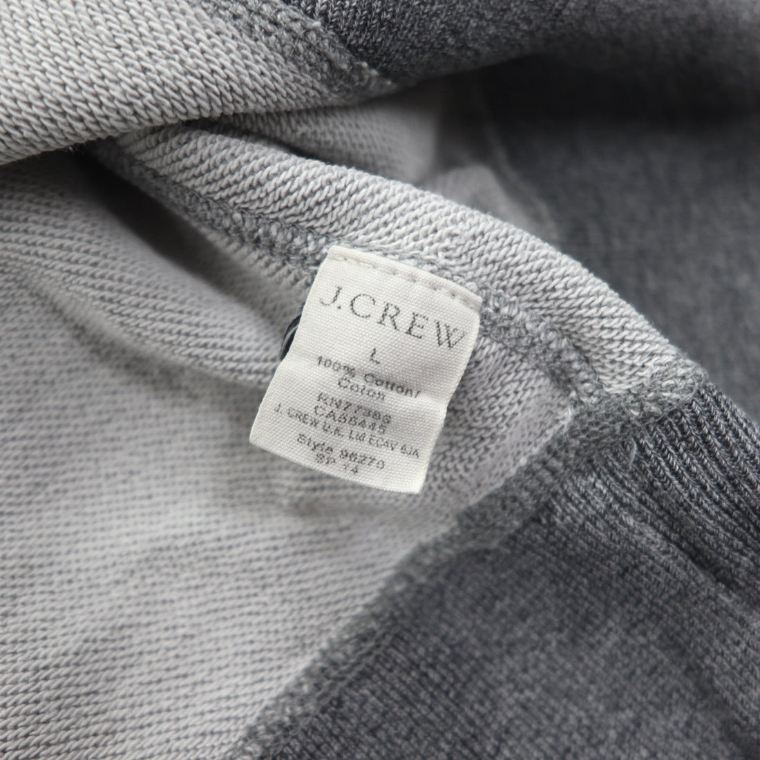 J.CREW Blank Sweatshirt (Size L) with Vintage-Tone Front V and Vintage Fleece Crew Neck