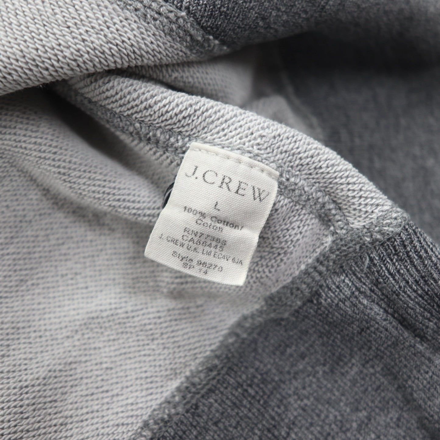 J.CREW 前V ヴィンテージ加工 ブランク スウェット トレーナー L グレー VINTAGE FLEECE クルーネック
