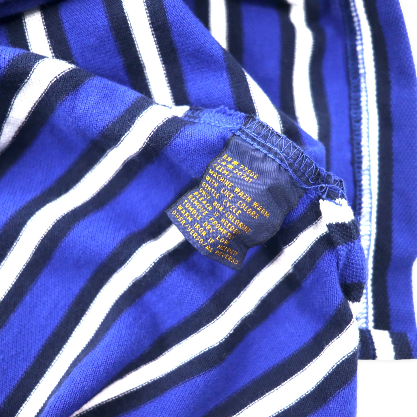 TOMMY HILFIGER 90年代 ビッグサイズ ボーダー ポロシャツ L ブルー コットン ワンポイントロゴ刺繍