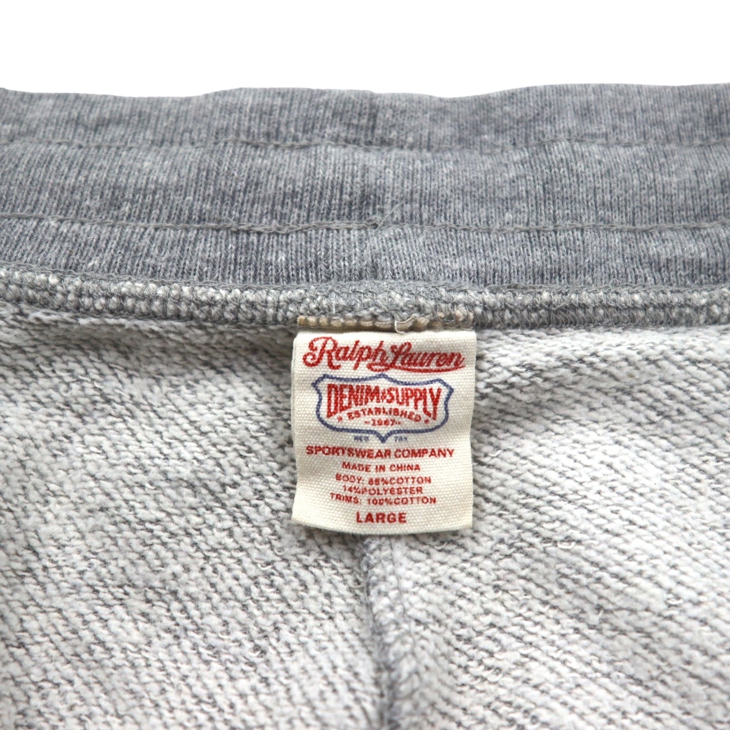 DENIM & SUPPLY RALPH LAUREN スウェット ショートパンツ ハーフパンツ L グレー 染み込みプリント DSRL