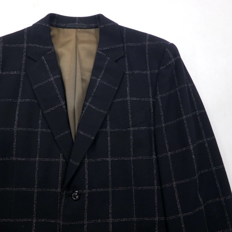 80s Japan Vintage Blazer Jacket KITAMURA 80年代 日本製 テーラードジャケット M ブラック ウール ツイード ウィンドウペンチェック
