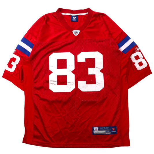 日本然リトテ-古着オンライン-Reebok ゲームシャツ 50 レッド ポリエステル メッシュ ナンバリング WELKER ビッグサイズ-REEBOK Game Shirt 50 Red Polyester Mesh Numbering Welker Big Size