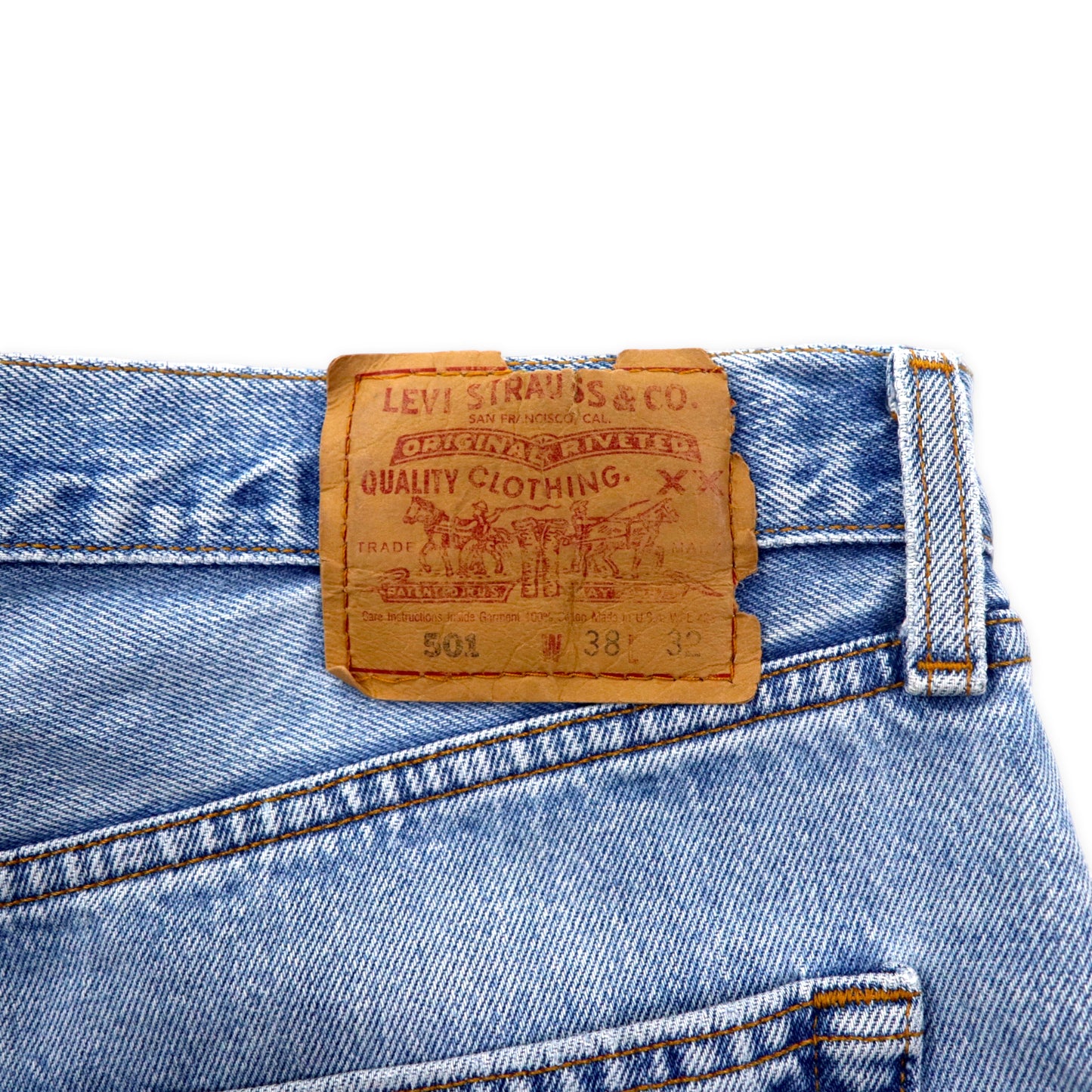 Levi's USA製 90年代 501 デニムパンツ 38 ブルー アイスウォッシュ ボタン裏514 501-0193