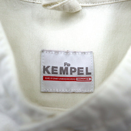 KEMPEL 日本製 スタンドカラー プルオーバーシャツ L バンドカラー 胸ポケット 019-492-52