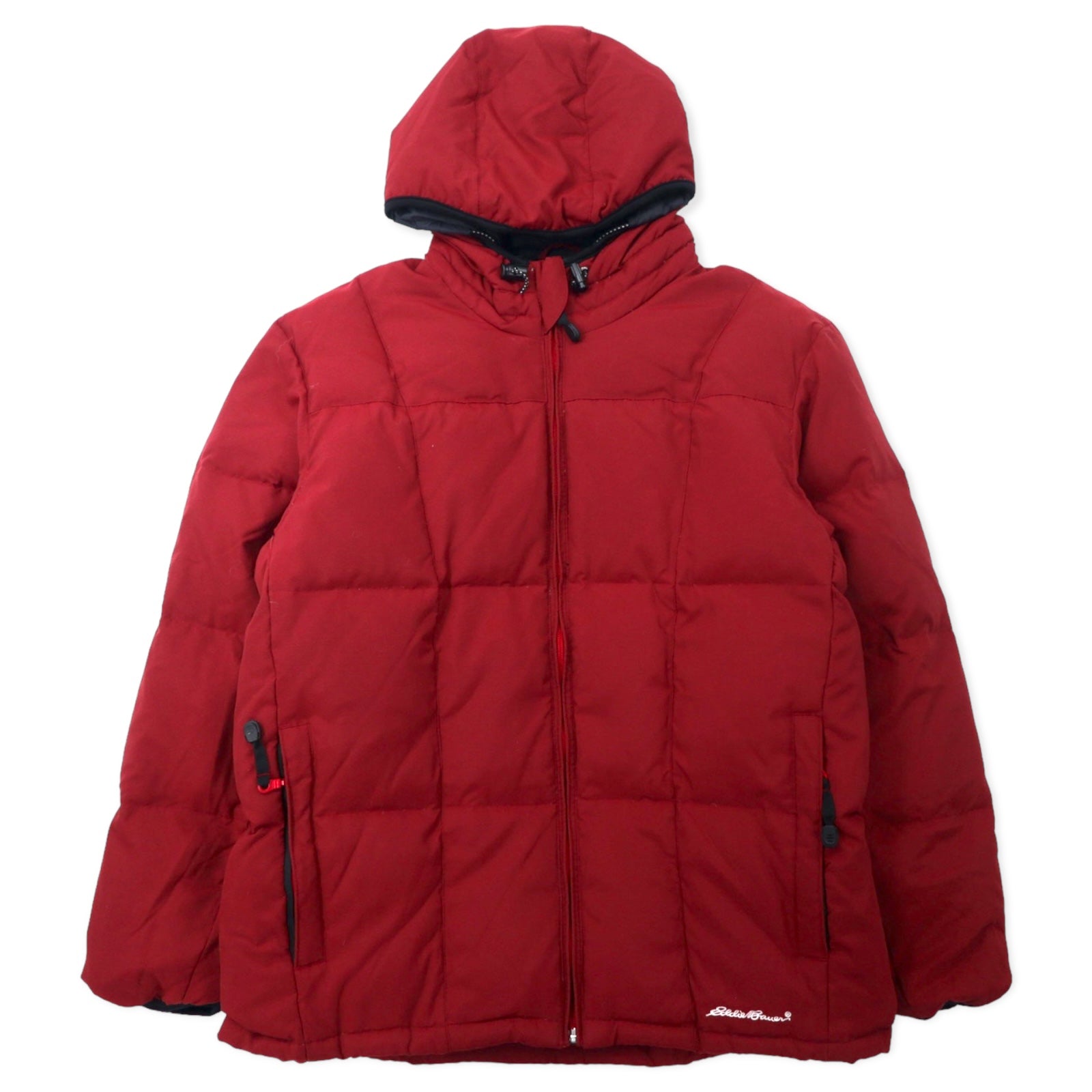 日本然リトテ-古着オンライン-Eddie Bauer ダウンパーカー ダウンジャケット M レッド ナイロン 001-8042-Eddie Bauer Puffer Hoodie Puffer Jacket M Red Nylon 001-8042