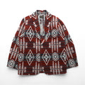 GLAD HAND Made in Japan FONTIER JACKET Jacquard Tailored Jacket, Leather, Size S, Native American Print, BYGH-16-AW-10