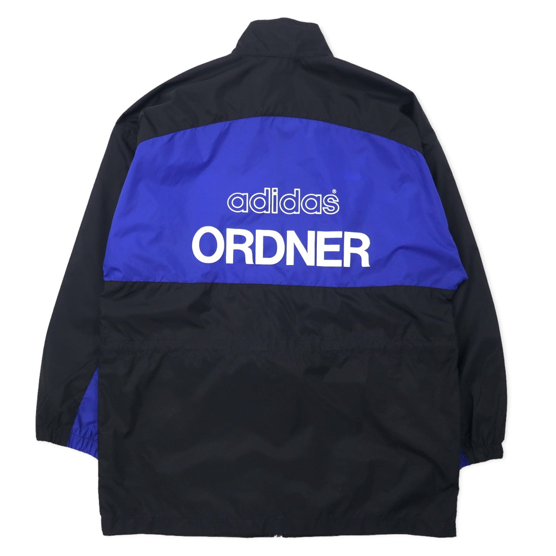 Adidas 90s Nylon Jacket F180 Blue Black Drawstring Silver Tag Trefoil Logo Big Size