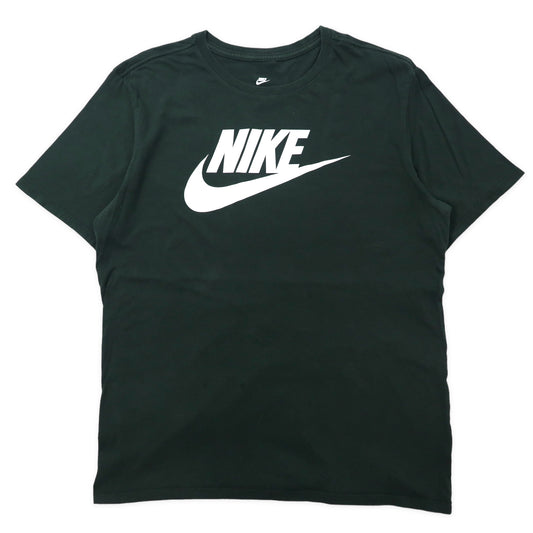 日本然リトテ-古着オンライン-NIKE スウォッシュロゴ プリントTシャツ L カーキ コットン-