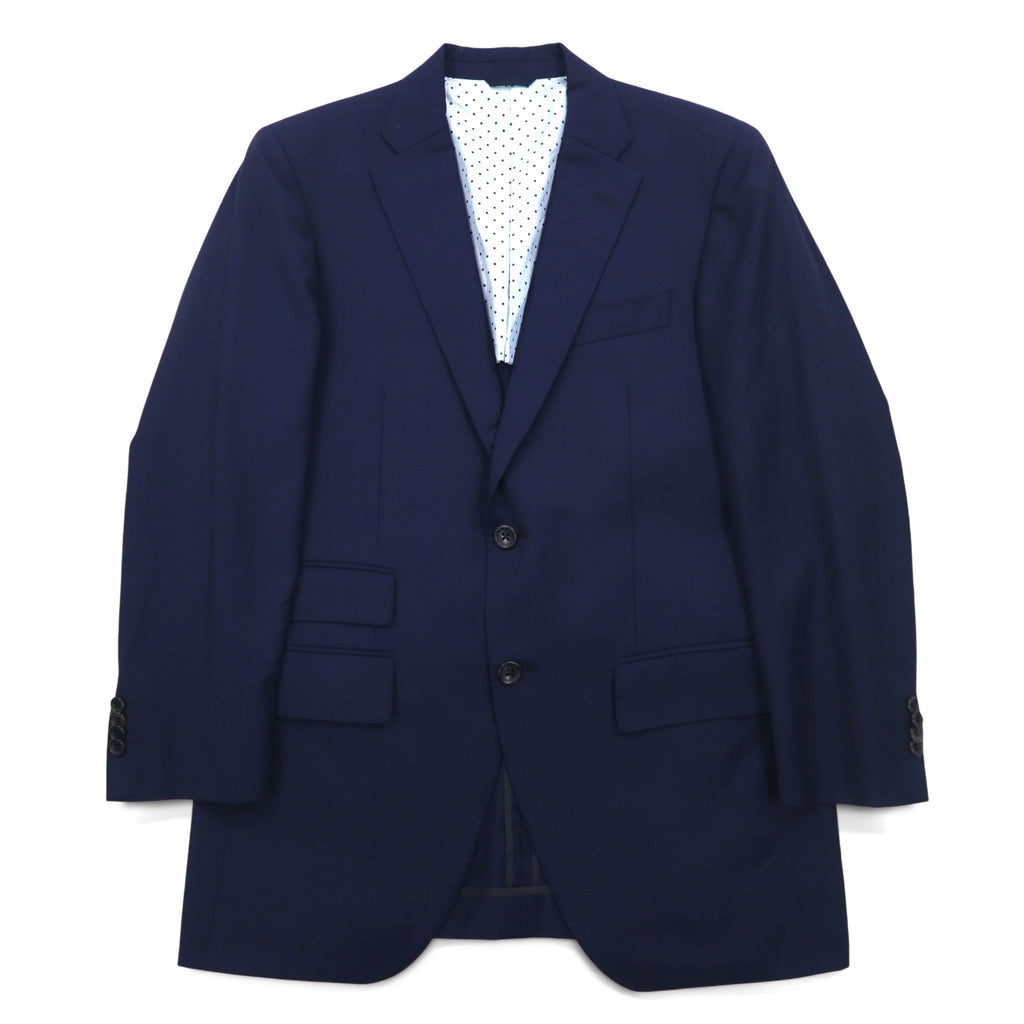 azabu tailor × loro Piana 2B テーラードジャケット S ネイビー ウール 裏地ドット 日本製