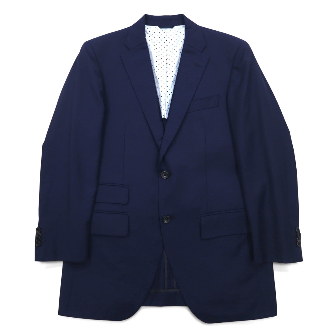azabu tailor × loro Piana 2B tailored jacket S Navy wool dot lining Made in Japan
