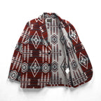 GLAD HAND Made in Japan FONTIER JACKET Jacquard Tailored Jacket, Leather, Size S, Native American Print, BYGH-16-AW-10