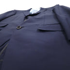 azabu tailor × loro Piana 2B テーラードジャケット S ネイビー ウール 裏地ドット 日本製