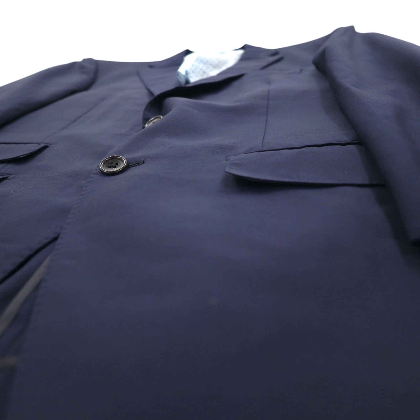 azabu tailor × loro Piana 2B テーラードジャケット S ネイビー ウール 裏地ドット 日本製
