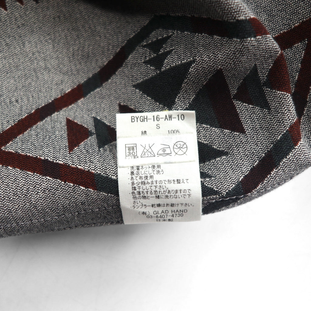 GLAD HAND Made in Japan FONTIER JACKET Jacquard Tailored Jacket, Leather, Size S, Native American Print, BYGH-16-AW-10