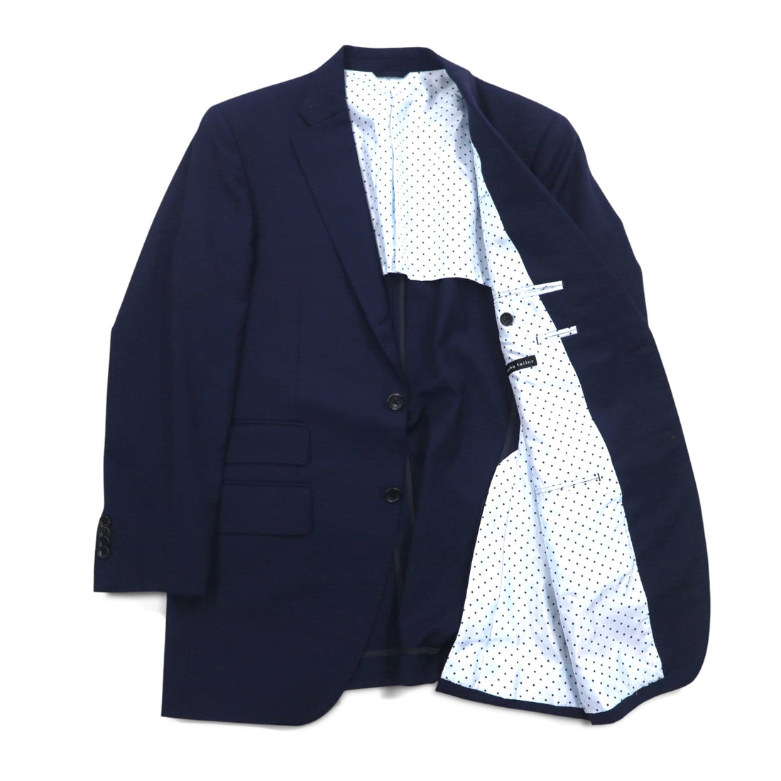 azabu tailor × loro Piana 2B tailored jacket S Navy wool dot lining Made in Japan