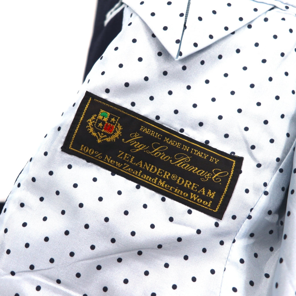 azabu tailor × loro Piana 2B テーラードジャケット S ネイビー ウール 裏地ドット 日本製