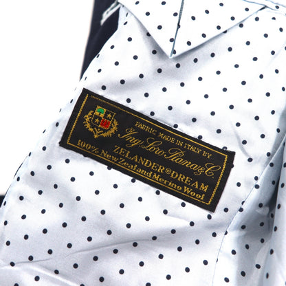 azabu tailor × loro Piana 2B テーラードジャケット S ネイビー ウール 裏地ドット 日本製