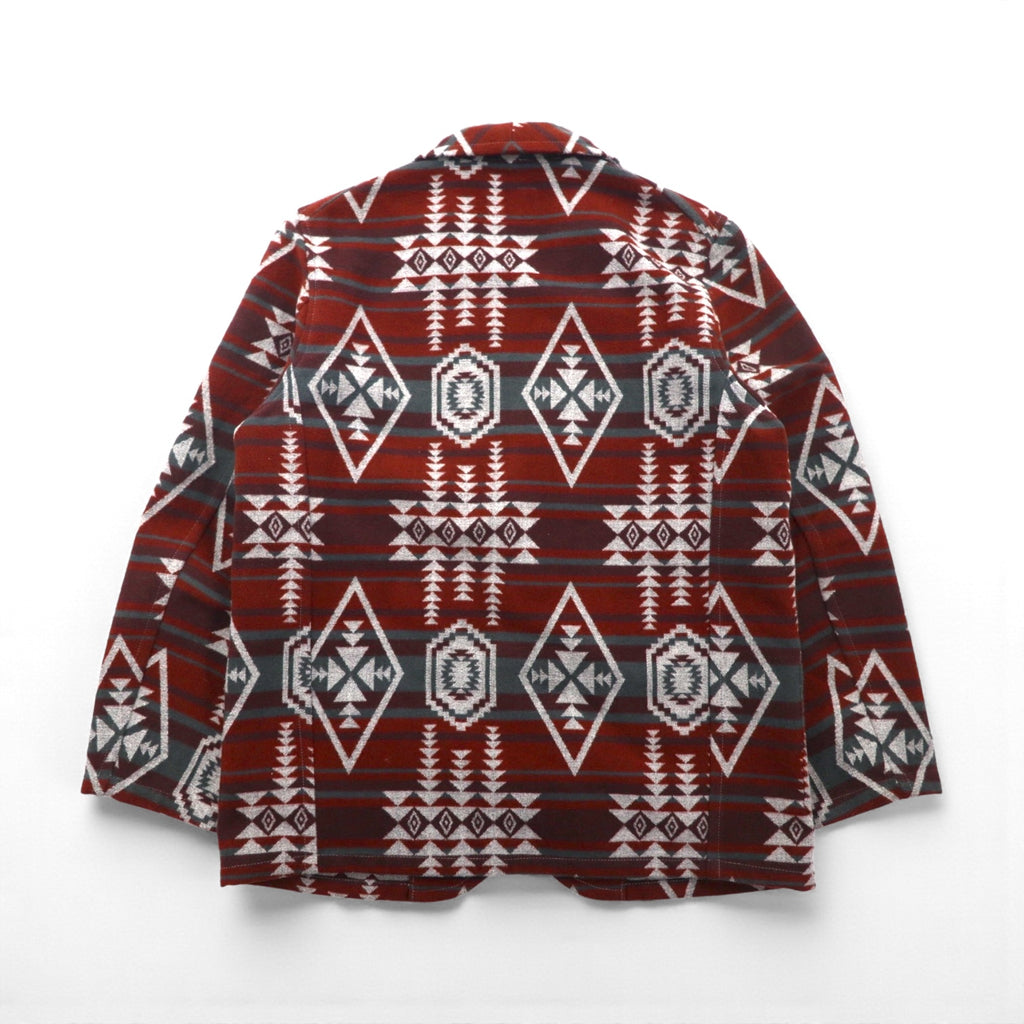 GLAD HAND Made in Japan FONTIER JACKET Jacquard Tailored Jacket, Leather, Size S, Native American Print, BYGH-16-AW-10