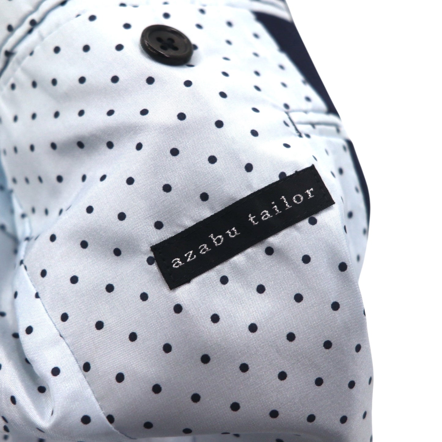 azabu tailor × loro Piana 2B テーラードジャケット S ネイビー ウール 裏地ドット 日本製