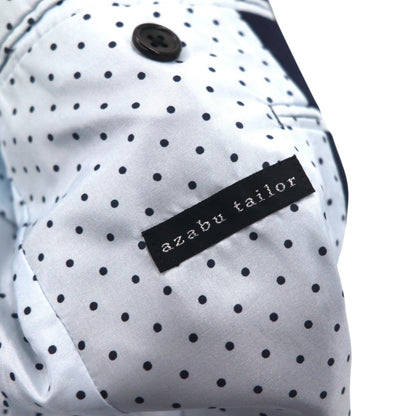 azabu tailor × loro Piana 2B テーラードジャケット S ネイビー ウール 裏地ドット 日本製