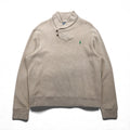 Polo Ralph Lauren 90年代 ショールカラー スウェット トレーナー XL ベージュ スモールポニー刺繡