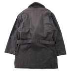 ART GLENHILL FOR MEN Shawl Collar Lamb Leather Coat M Brown Sheep Leather Fur Detachable Made in Japan