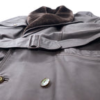 ART GLENHILL FOR MEN Shawl Collar Lamb Leather Coat M Brown Sheep Leather Fur Detachable Made in Japan
