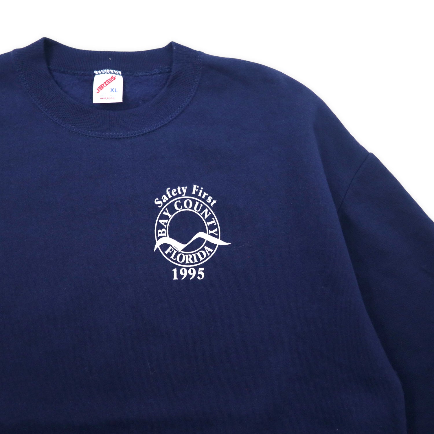 Jerzees USA MADE 90s Print Sweatshirt XL Navy Cotton Brushed