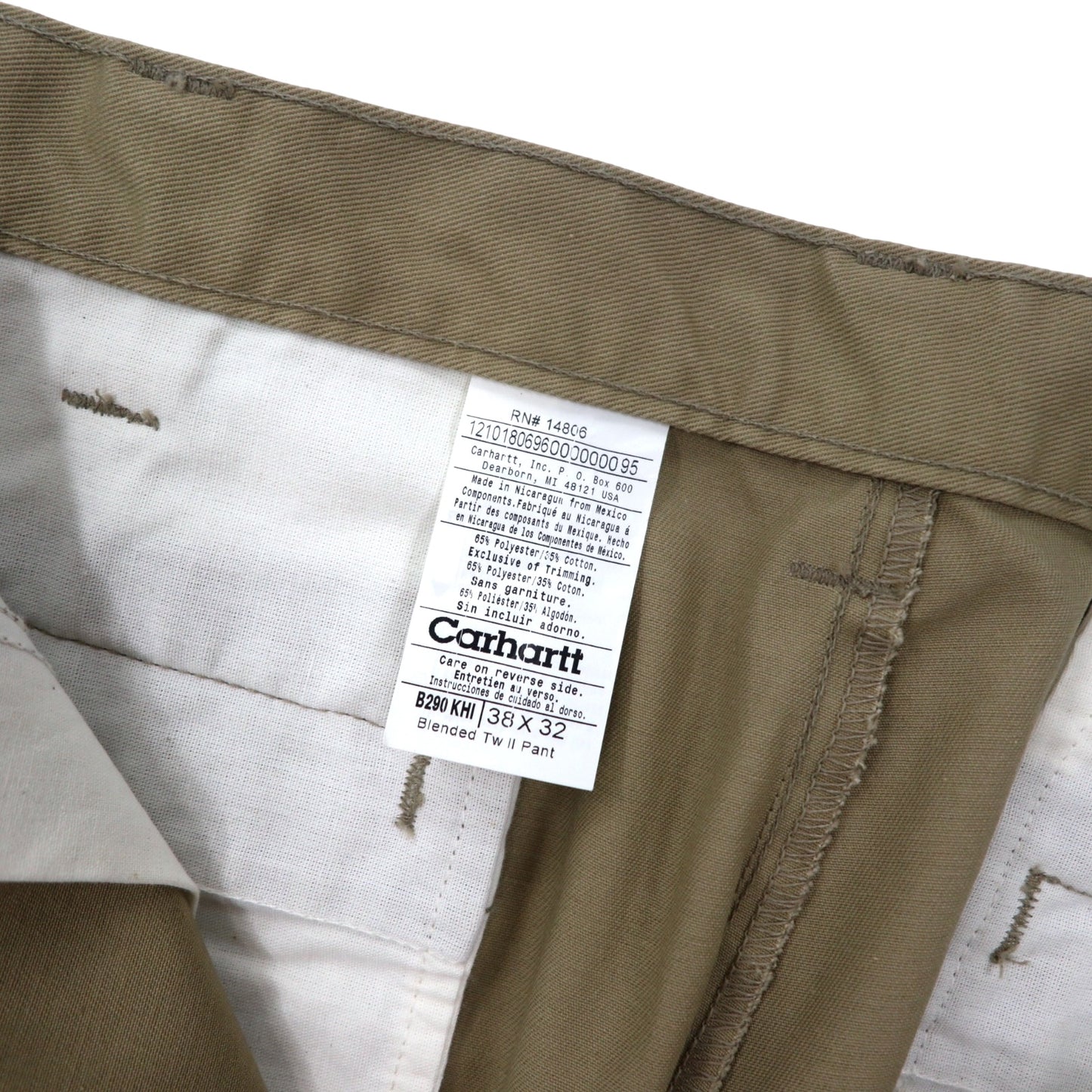 Carhartt ツイル ワークパンツ チノパンツ 38 ベージュ ポリエステル コットン B290