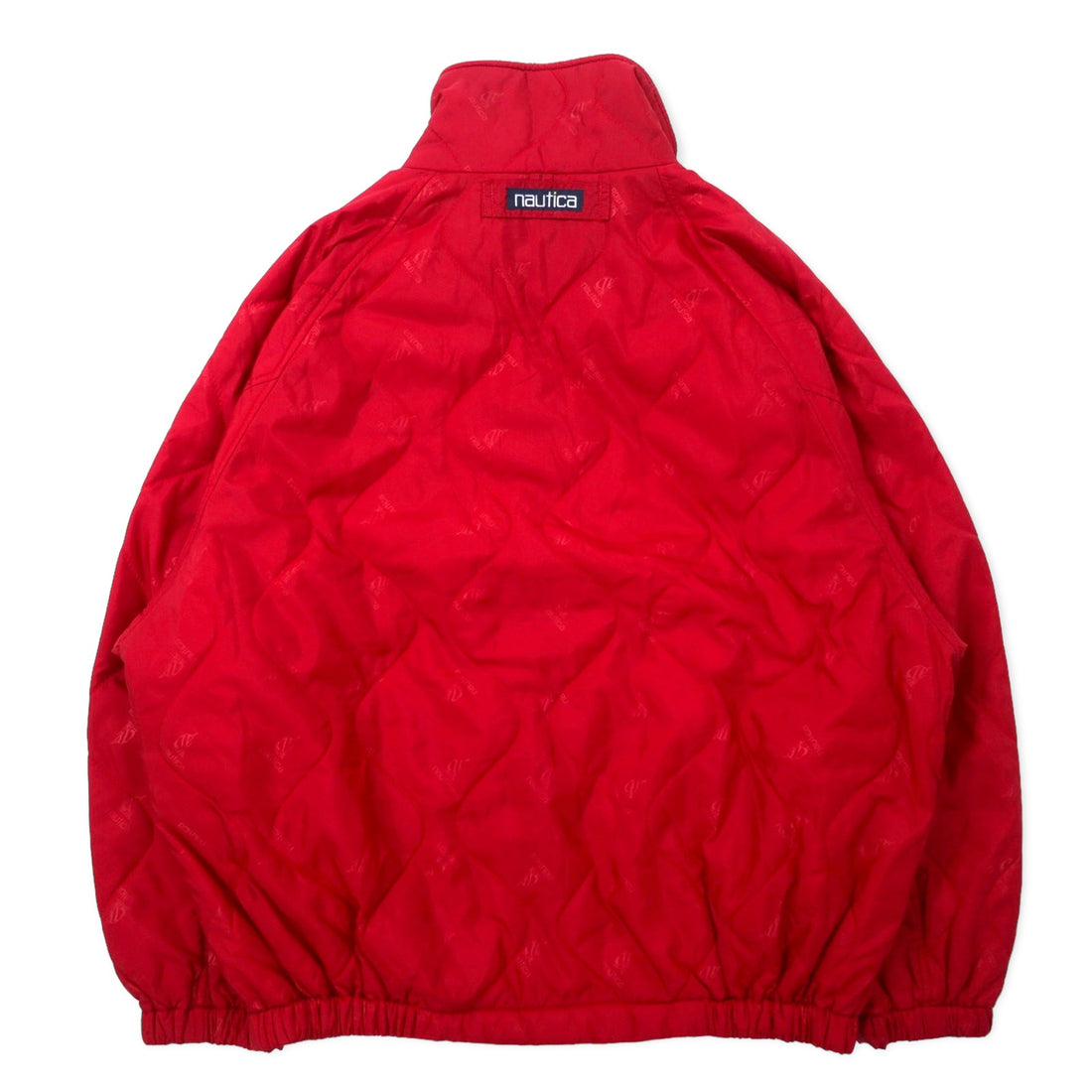 nautica 90s insulated jacket, medium, red, nylon, padded, all-over logo