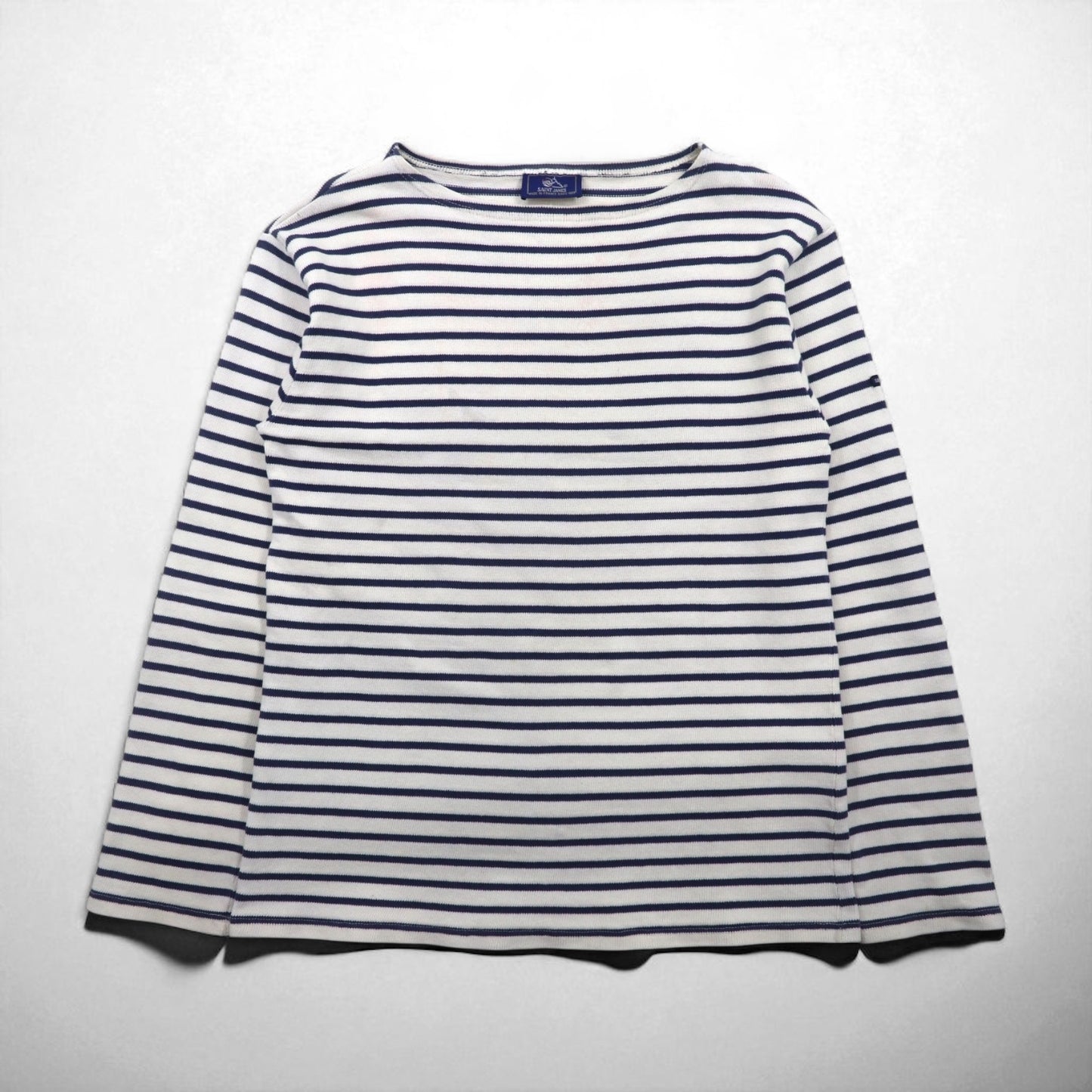 SAINT JAMES フランス製 バスクシャツ ボートネック ロンT L ホワイト コットン ボーダー