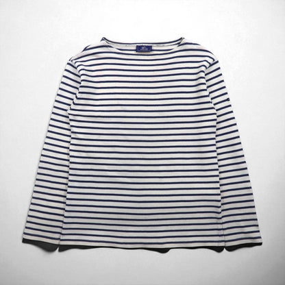 SAINT JAMES フランス製 バスクシャツ ボートネック ロンT L ホワイト コットン ボーダー