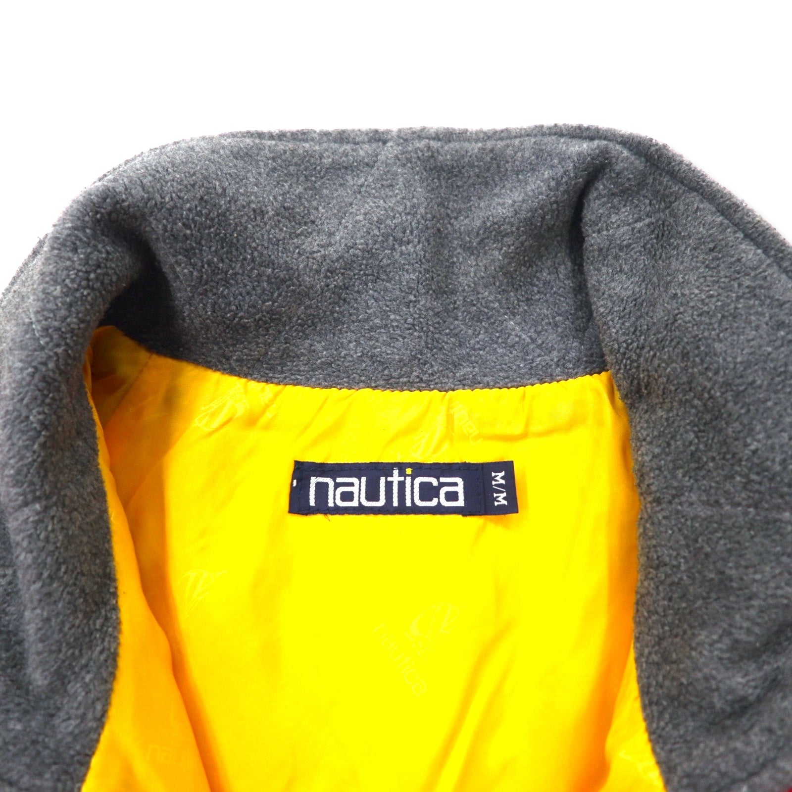 nautica 90s insulated jacket, medium, red, nylon, padded, all-over logo