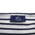 SAINT JAMES French-made Basque shirt, boat neck, long sleeves, white cotton, striped