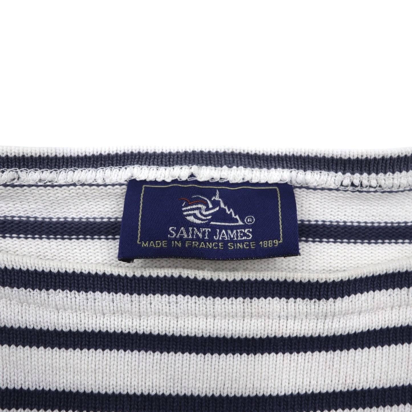 SAINT JAMES フランス製 バスクシャツ ボートネック ロンT L ホワイト コットン ボーダー