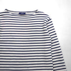 SAINT JAMES French-made Basque shirt, boat neck, long sleeves, white cotton, striped