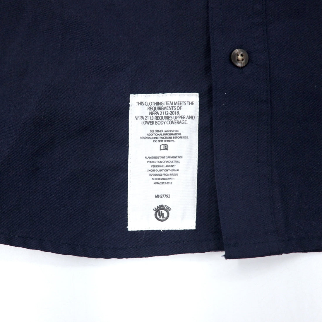 carhartt FR button-down work shirt, L, navy, aramid, flame-retardant material, big size, 395-20