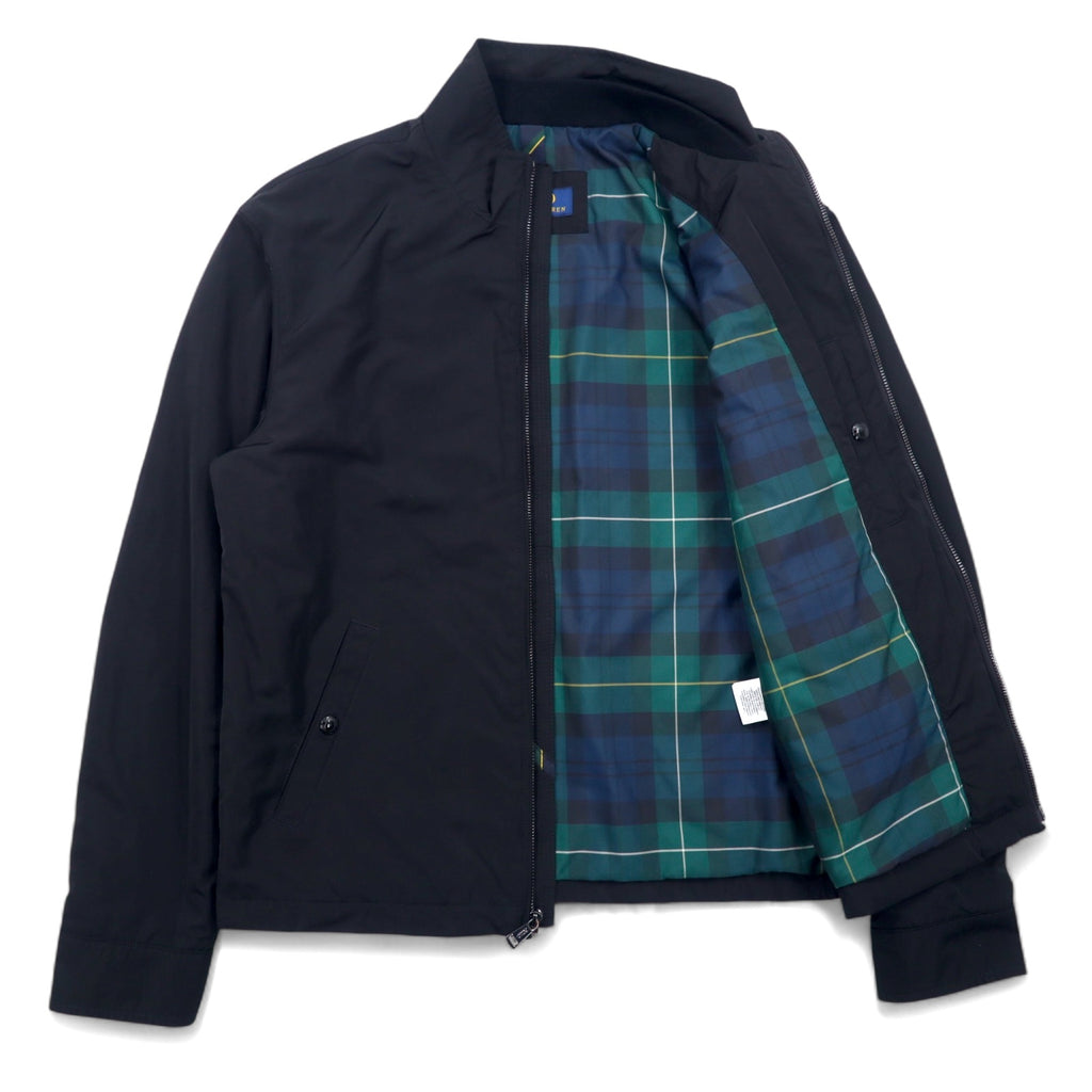 POLO RALPH LAUREN Swing Top Harrington Jacket, Padded, S, Black, Polyester, Tartan Check Lining, Small Pony Embroidery