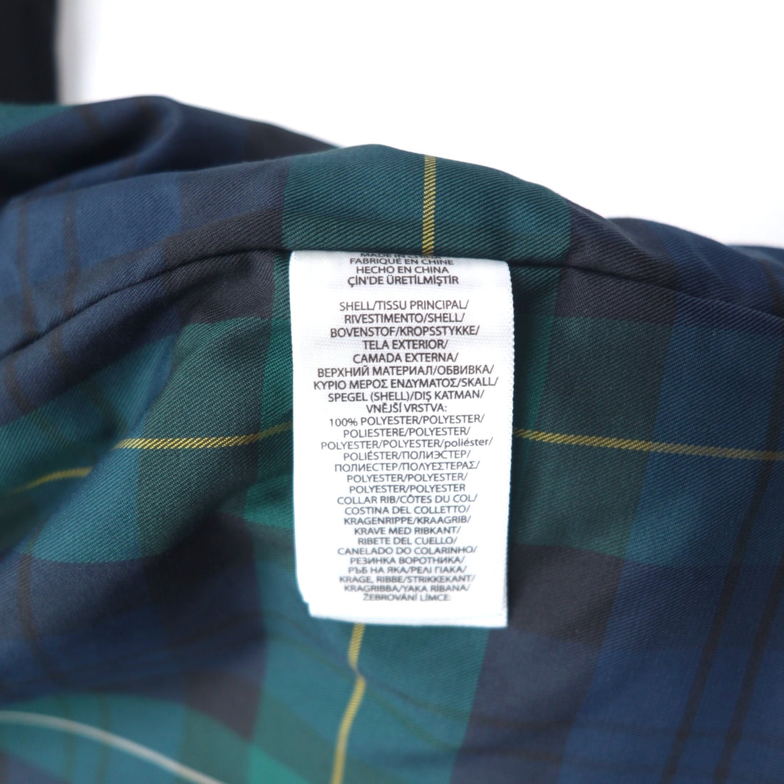 POLO RALPH LAUREN Swing Top Harrington Jacket, Padded, S, Black, Polyester, Tartan Check Lining, Small Pony Embroidery