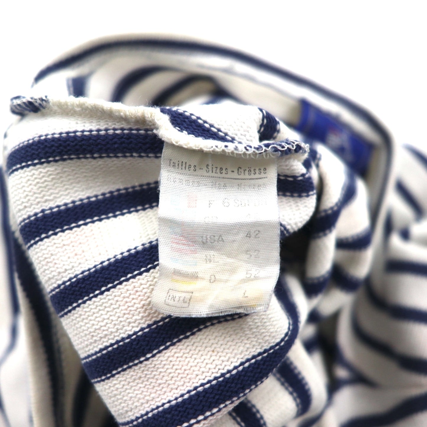 SAINT JAMES フランス製 バスクシャツ ボートネック ロンT L ホワイト コットン ボーダー