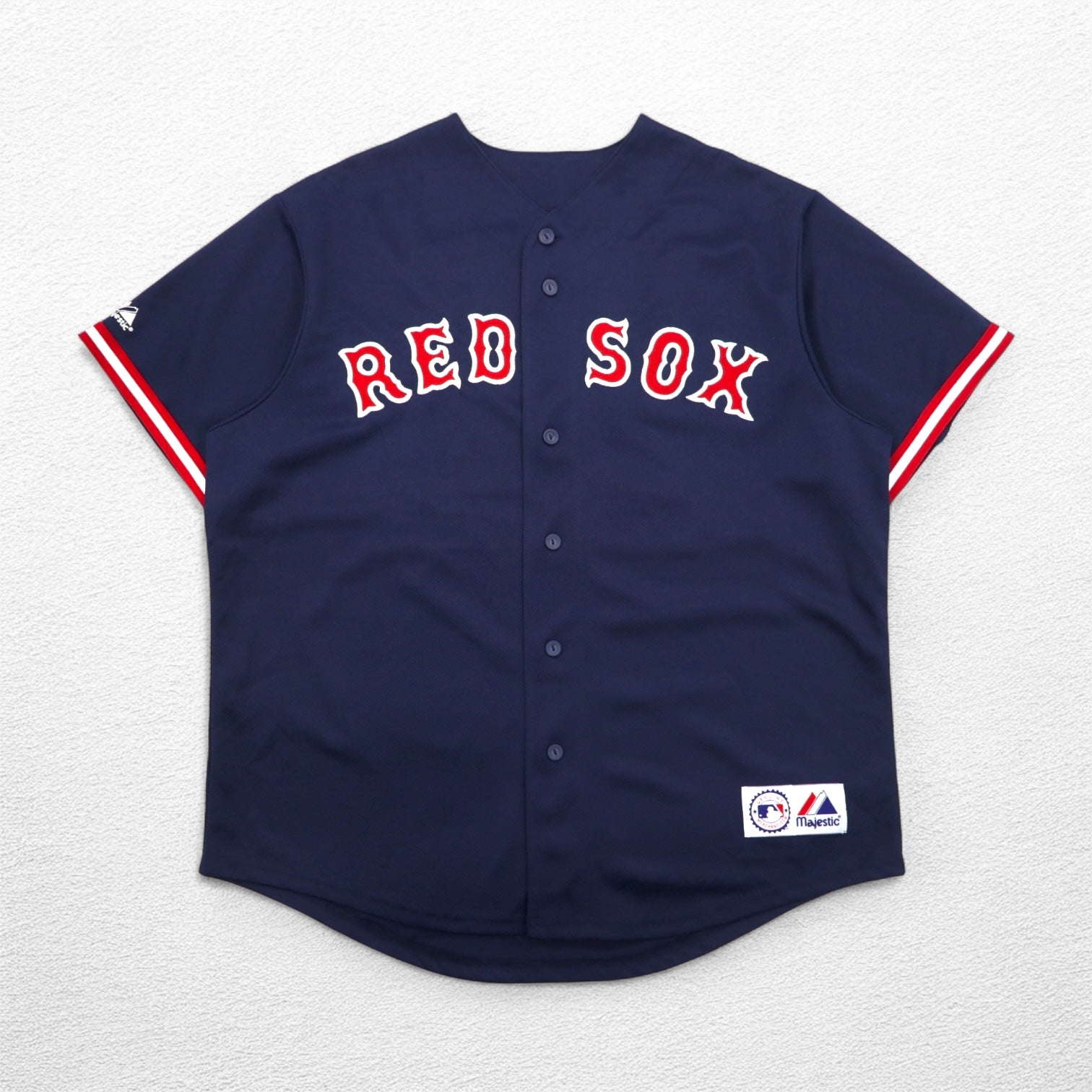 全国どこでも送料無料！ majestic 90年代 ネイビー XL ベースボールシャツ MLB その他