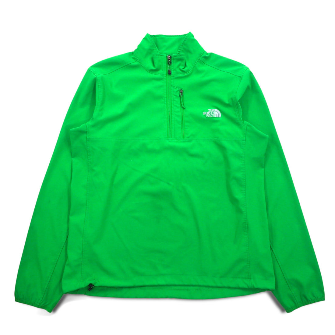 THE NORTH FACE Half Zip Soft Shell Jacket L Green Polyester ARDJ Drawcord