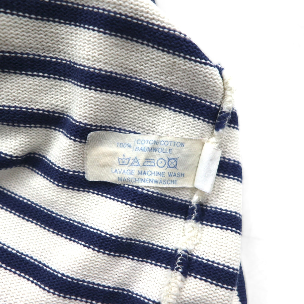 SAINT JAMES French-made Basque shirt, boat neck, long sleeves, white cotton, striped