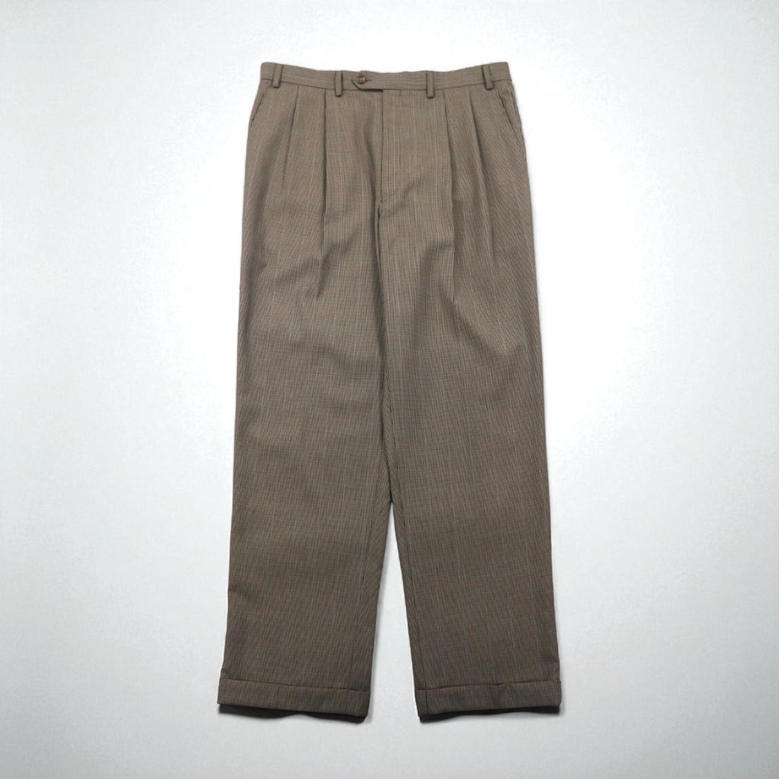 Ralph Lauren 90年代 2タック ワイド スラックスパンツ L チェック プリーツ