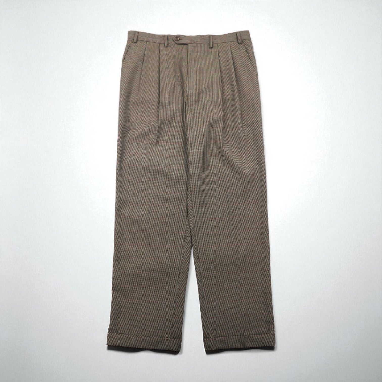 Ralph Lauren 90s 2-pleat wide-leg slacks, size L, check pleats