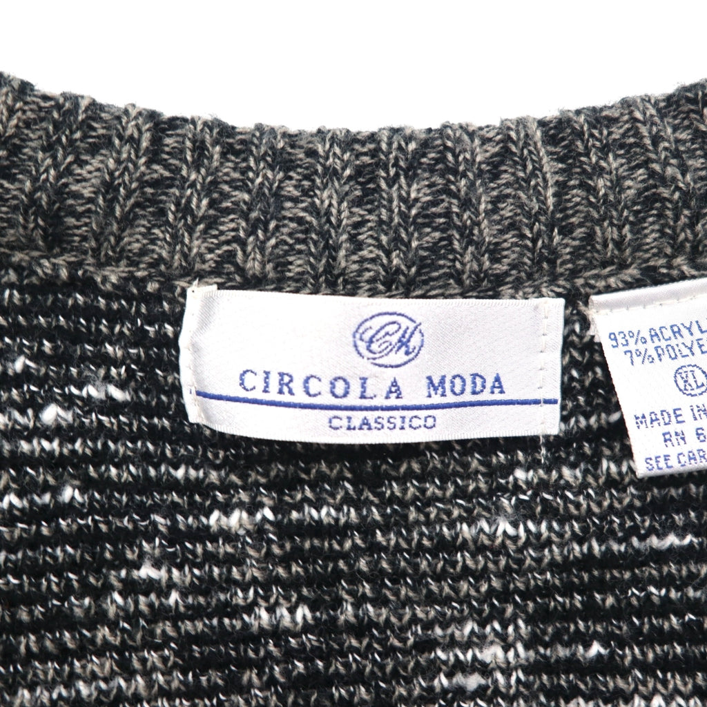 CICOLA MODA 80年代  ジャガードニット ボタン ベスト XL グレー アクリル 総柄