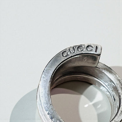 GUCCI スパイラル スネーク リング 指輪 9号 シルバー Gロゴ SILVER 925 イタリア製