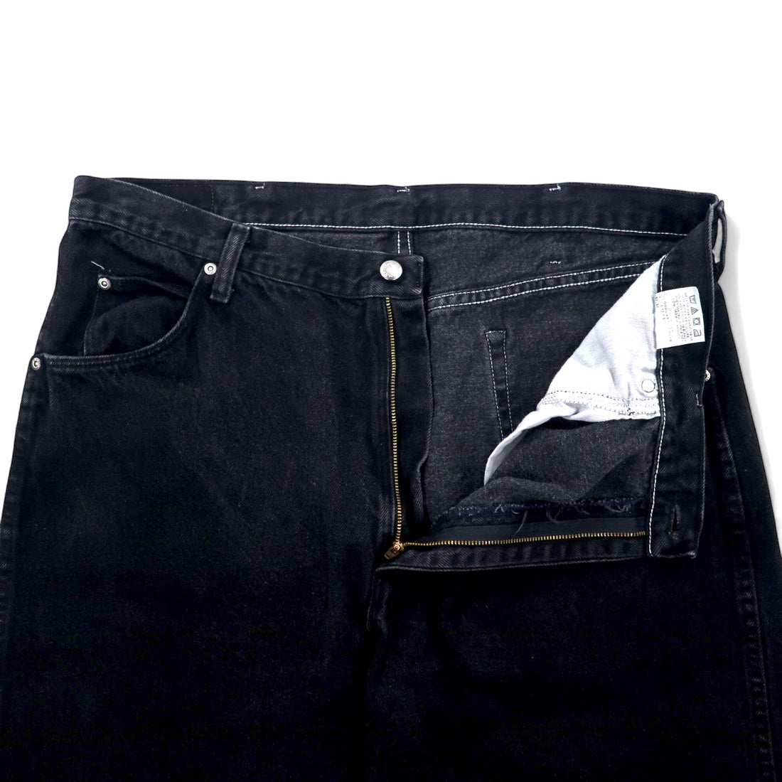 Wrangler 90s Black Wide Denim Pants Size 40 Black Cotton 96501CB Made in Costa Rica