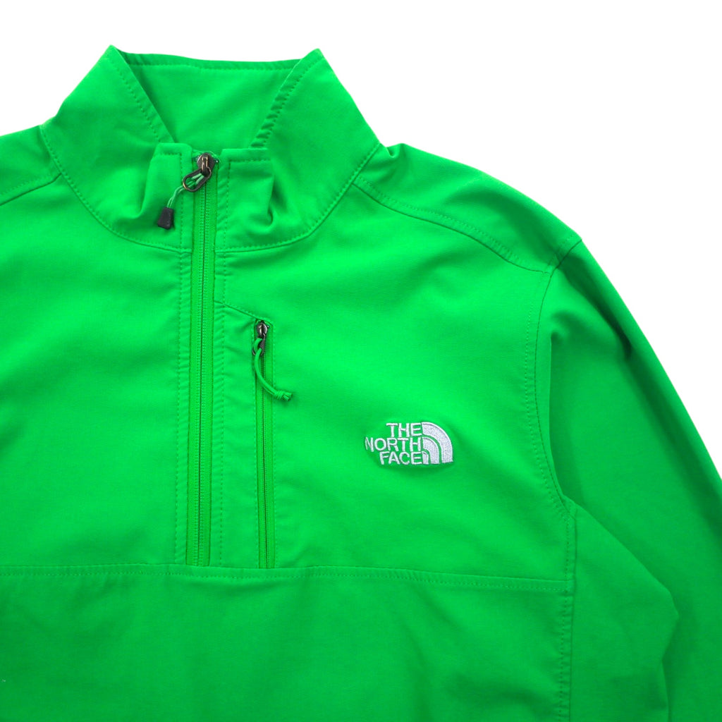 THE NORTH FACE Half Zip Soft Shell Jacket L Green Polyester ARDJ Drawcord