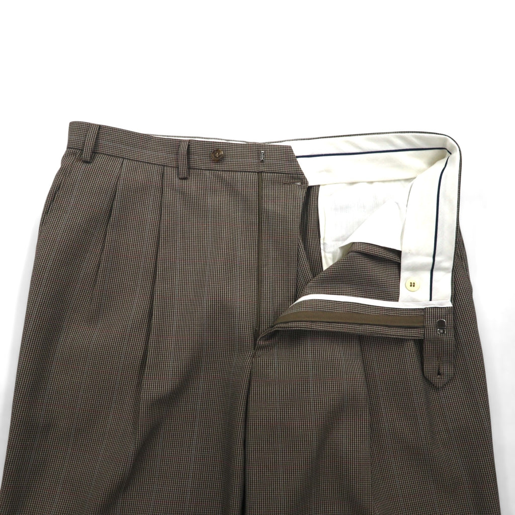 Ralph Lauren 90s 2-pleat wide-leg slacks, size L, check pleats